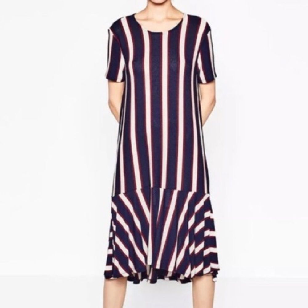 Zara knit striped midi dress‎